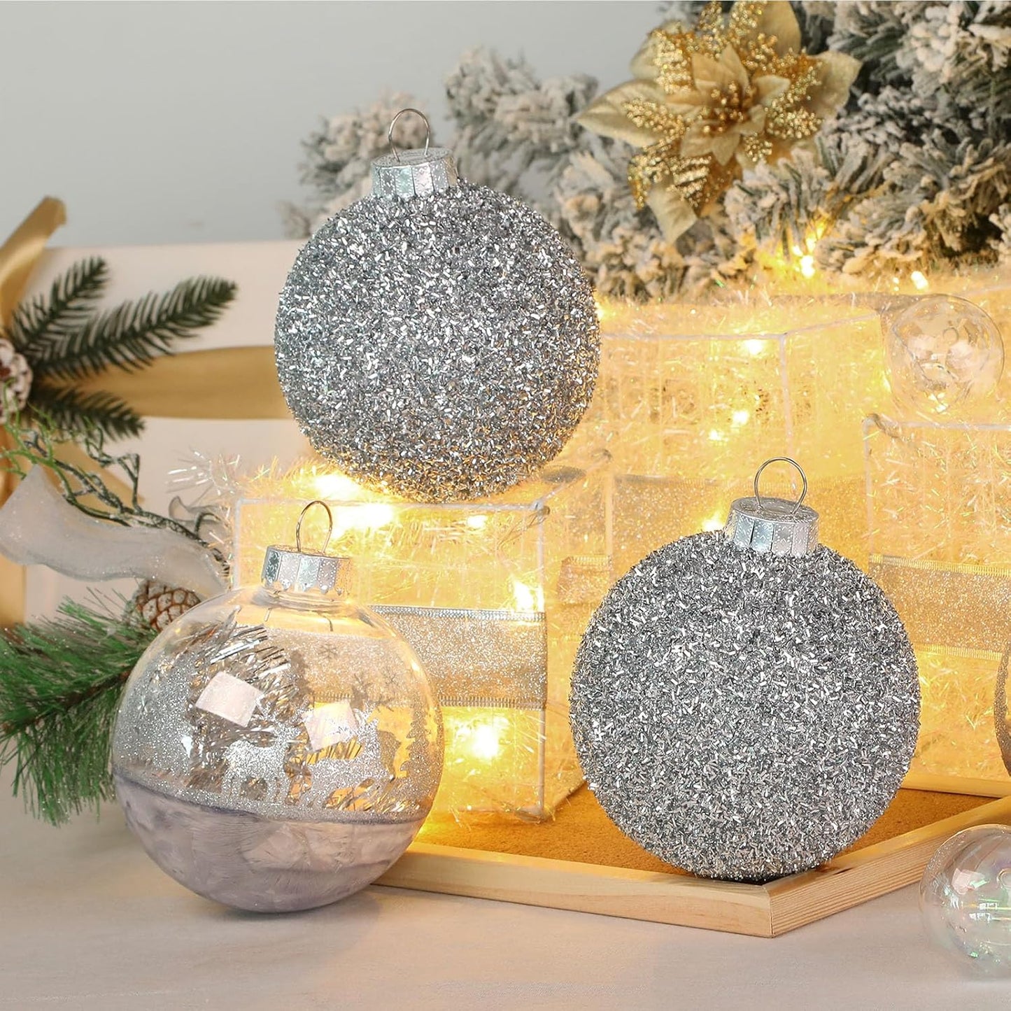 4 Pcs 120mm Large Christmas Balls Ornaments for Christmas Tree - SHareconn
