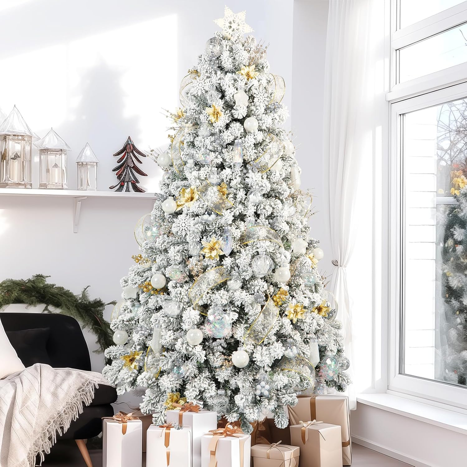 52pcs Clear Shatterproof Plastic Christmas Balls Ornaments Set - SHareconn