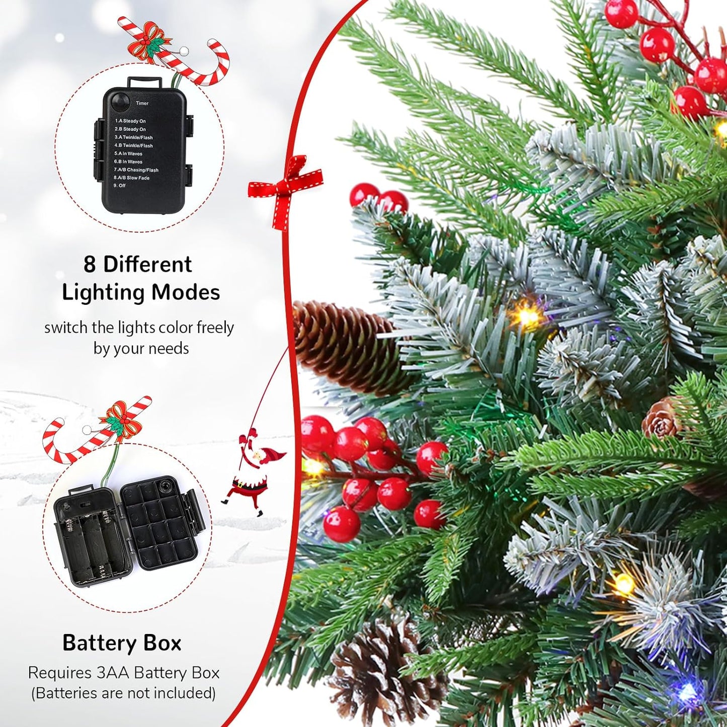 Set of 1 18 Inch Lighted Outdoor Christmas Tree with Remote