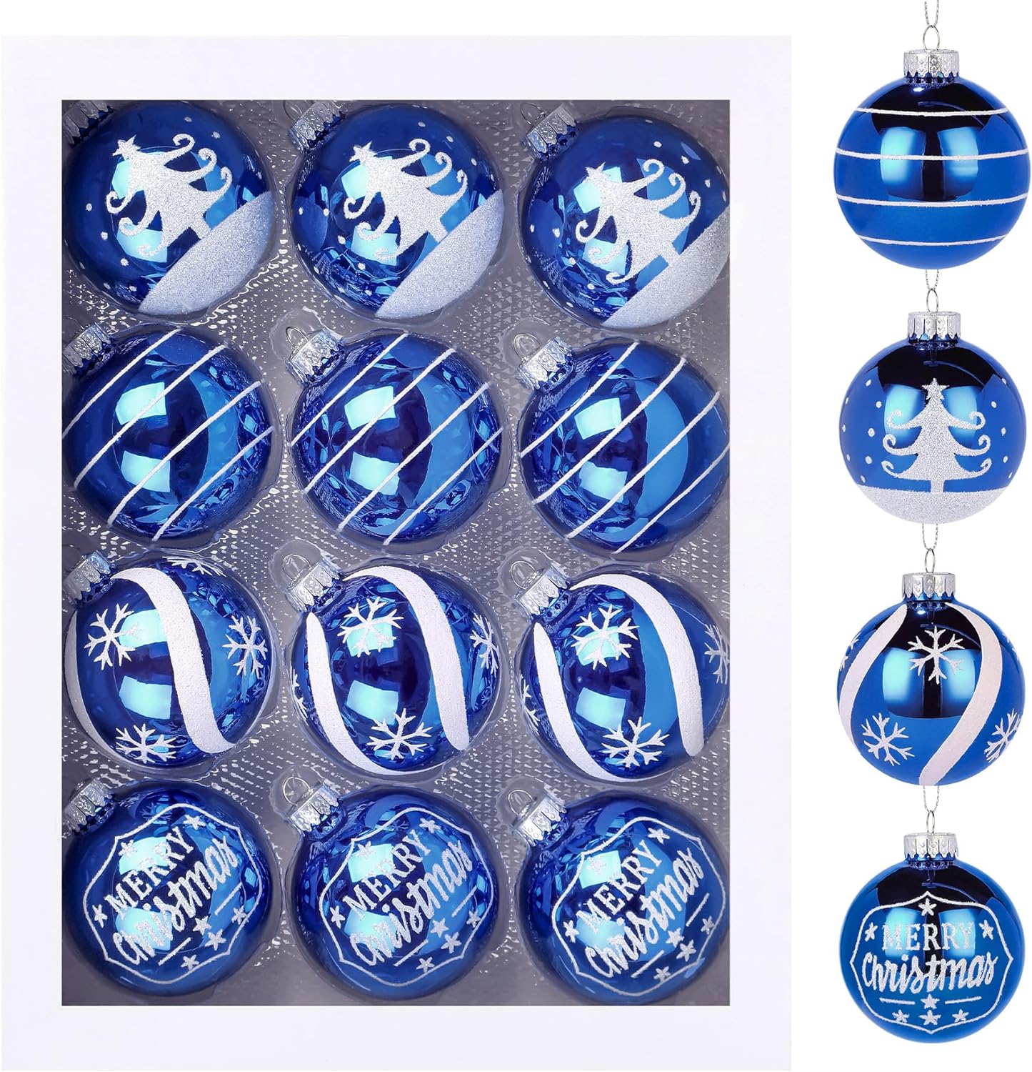 12Pcs Glass Christmas Ball Ornaments