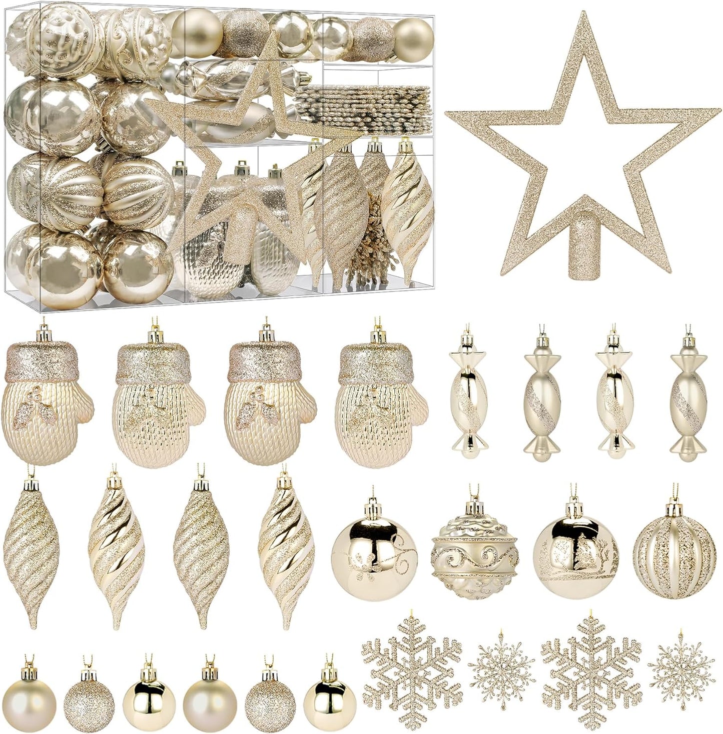 80Pcs Christmas Balls Ornaments Set