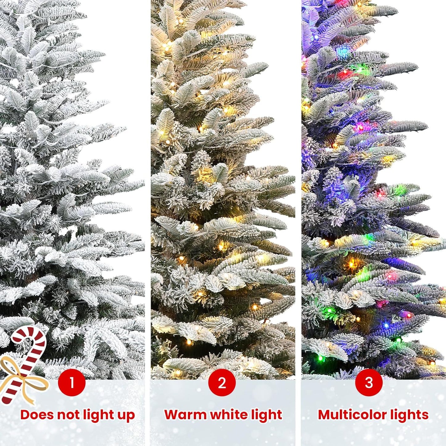 6ft Prelit Artificial Hinged Snow Flocked Christmas Tree