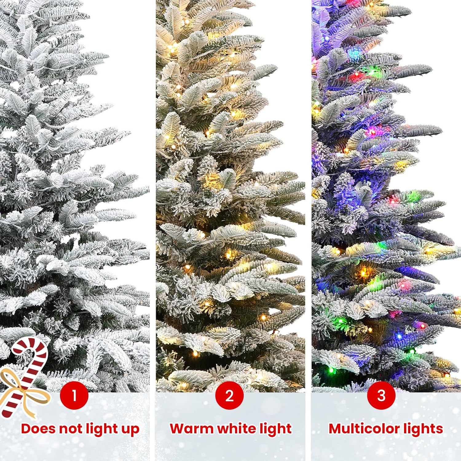 6ft Prelit Artificial Hinged Snow Flocked Christmas Tree