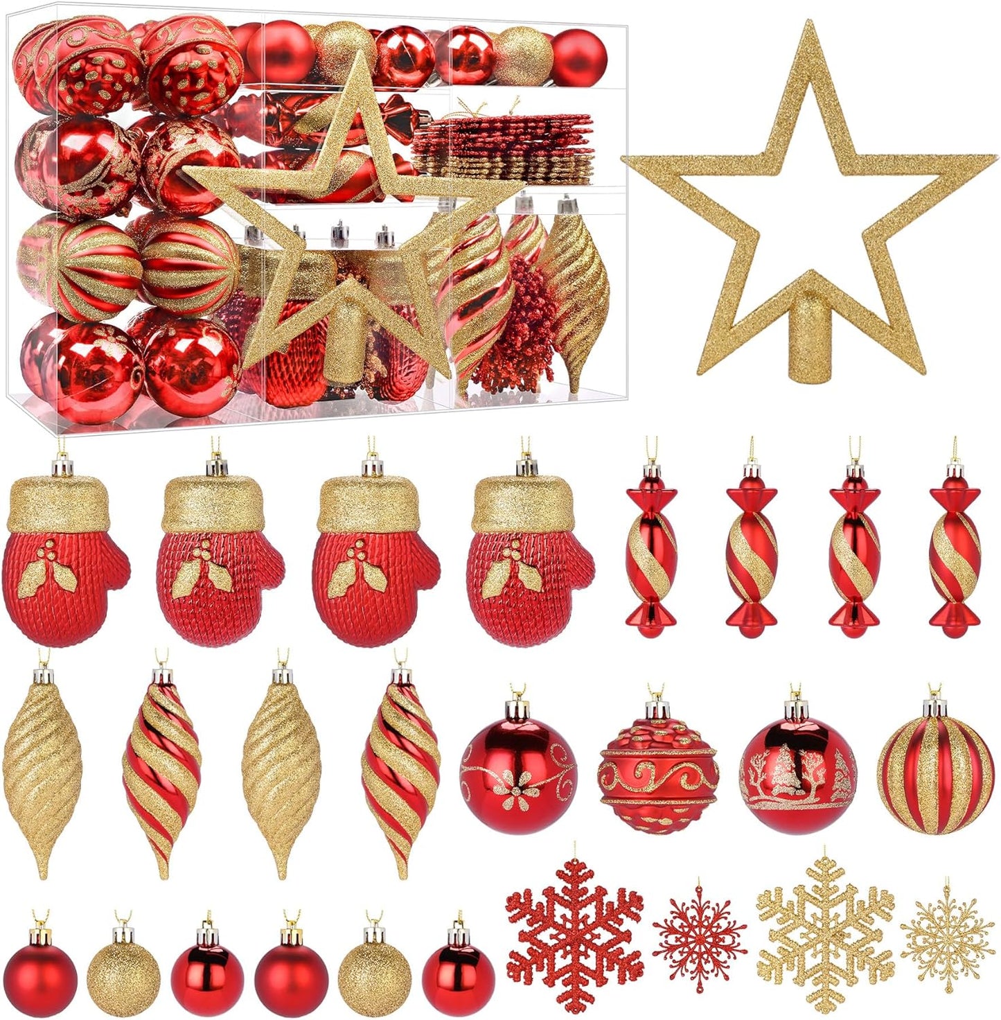 80Pcs Christmas Balls Ornaments Set
