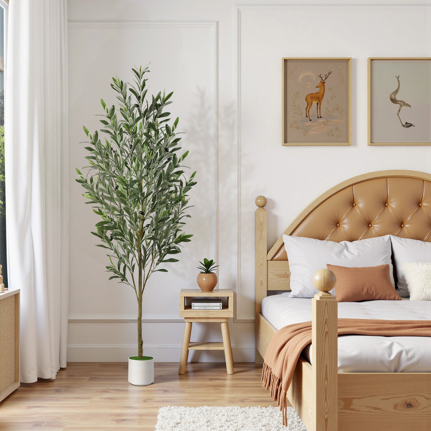 Artificial Olive Tree with Elegant White Pot 5FT/6FT/7FT/8FT