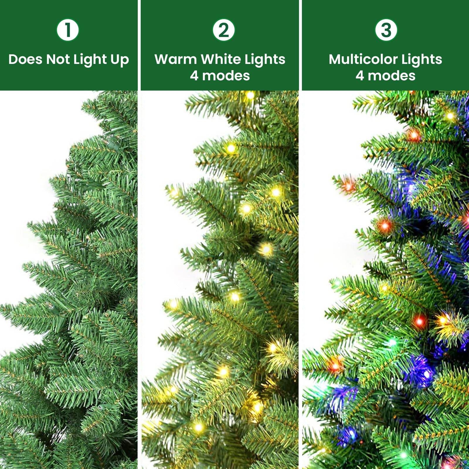 SHareconn 9ft Prelit Premium Artificial Hinged Christmas Tree with Remote Control,Timer, and 640 Warm White & Color LED Changing Lights, 2316 Branch Tips, Perfect Choice for Xmas Decoration, 9 FT - SHareconn