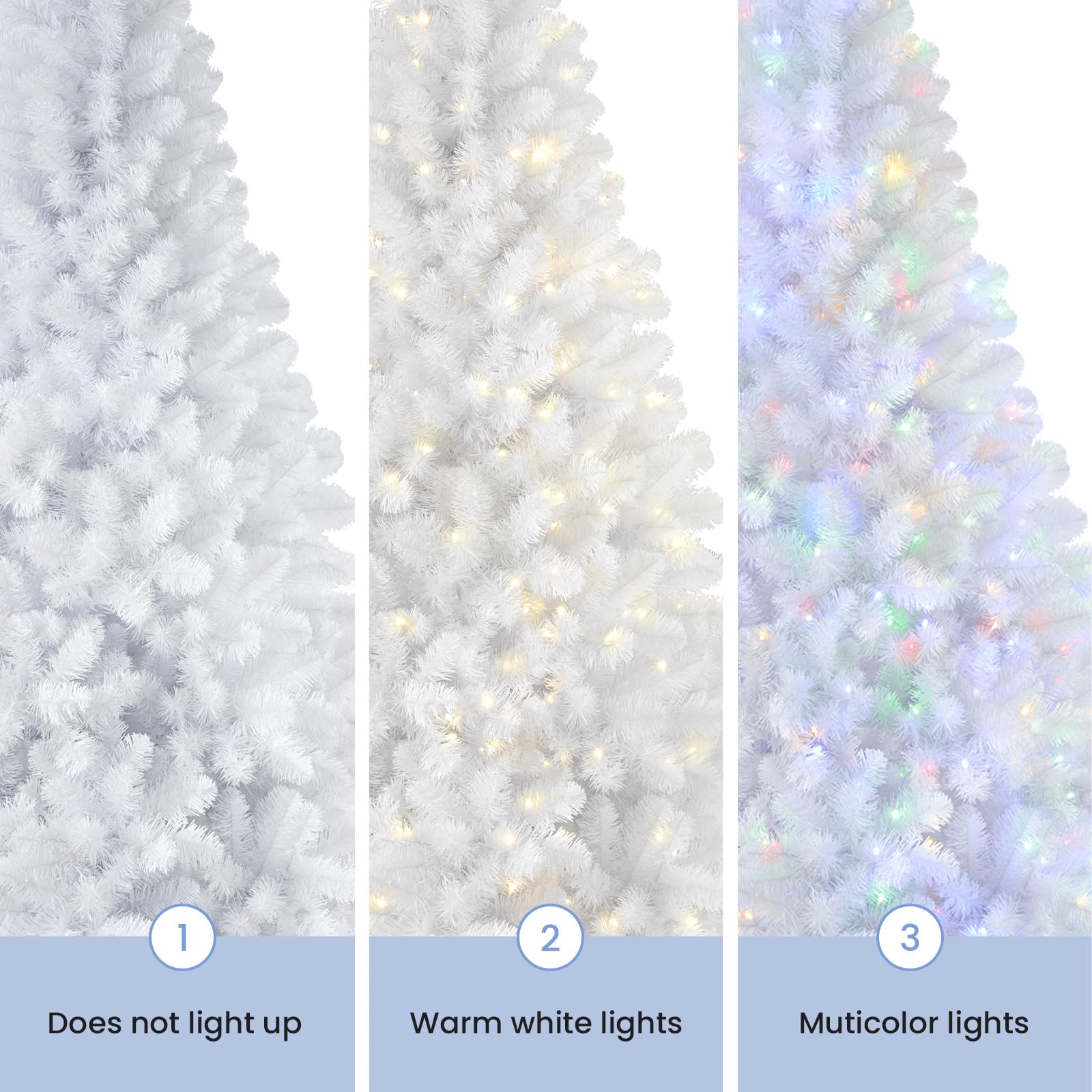 SHareconn 4ft Prelit Premium Artificial Hinged Christmas Tree with Remote Control,Timer,and 170 Warm White & Color LED Changing Lights,414 Branch Tips,Perfect Choice for Xmas Decoration,4 FT,White - SHareconn