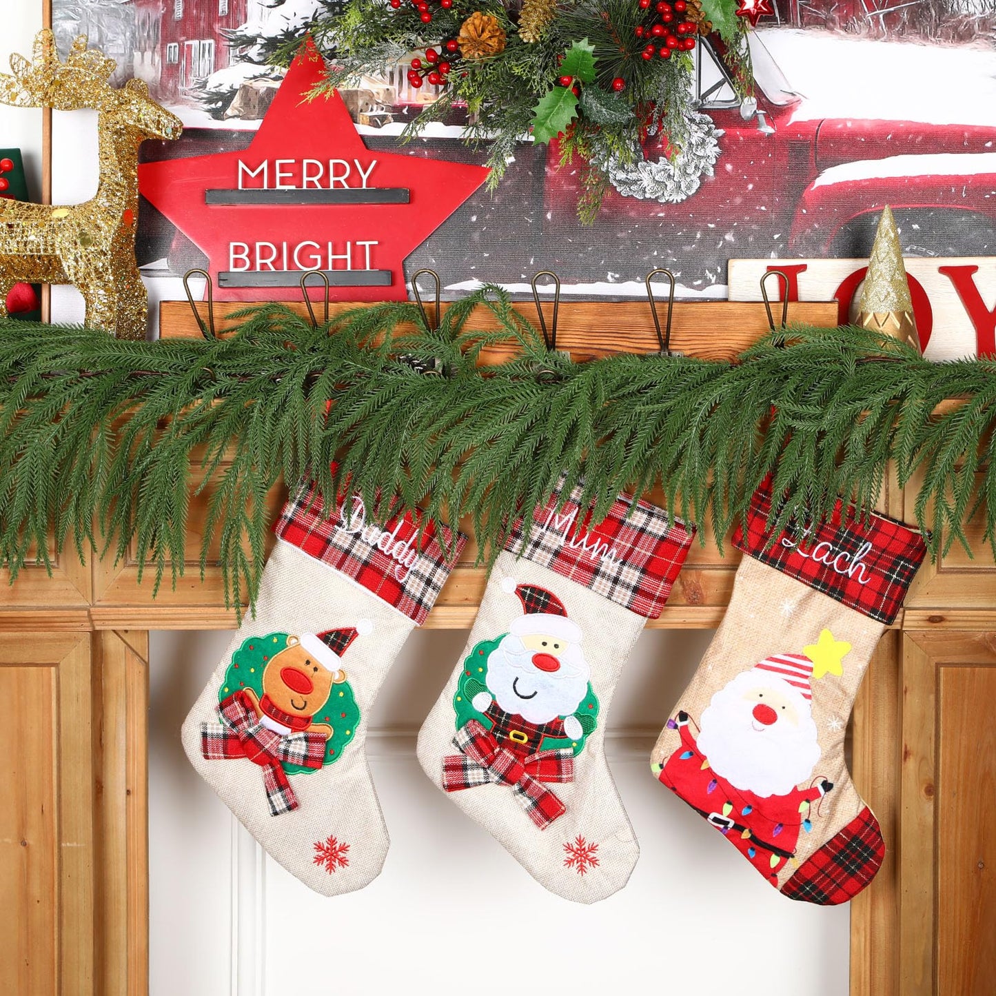 Alupssuc 9FT Realistic Christmas Garland,PE Artificial Christmas Garland