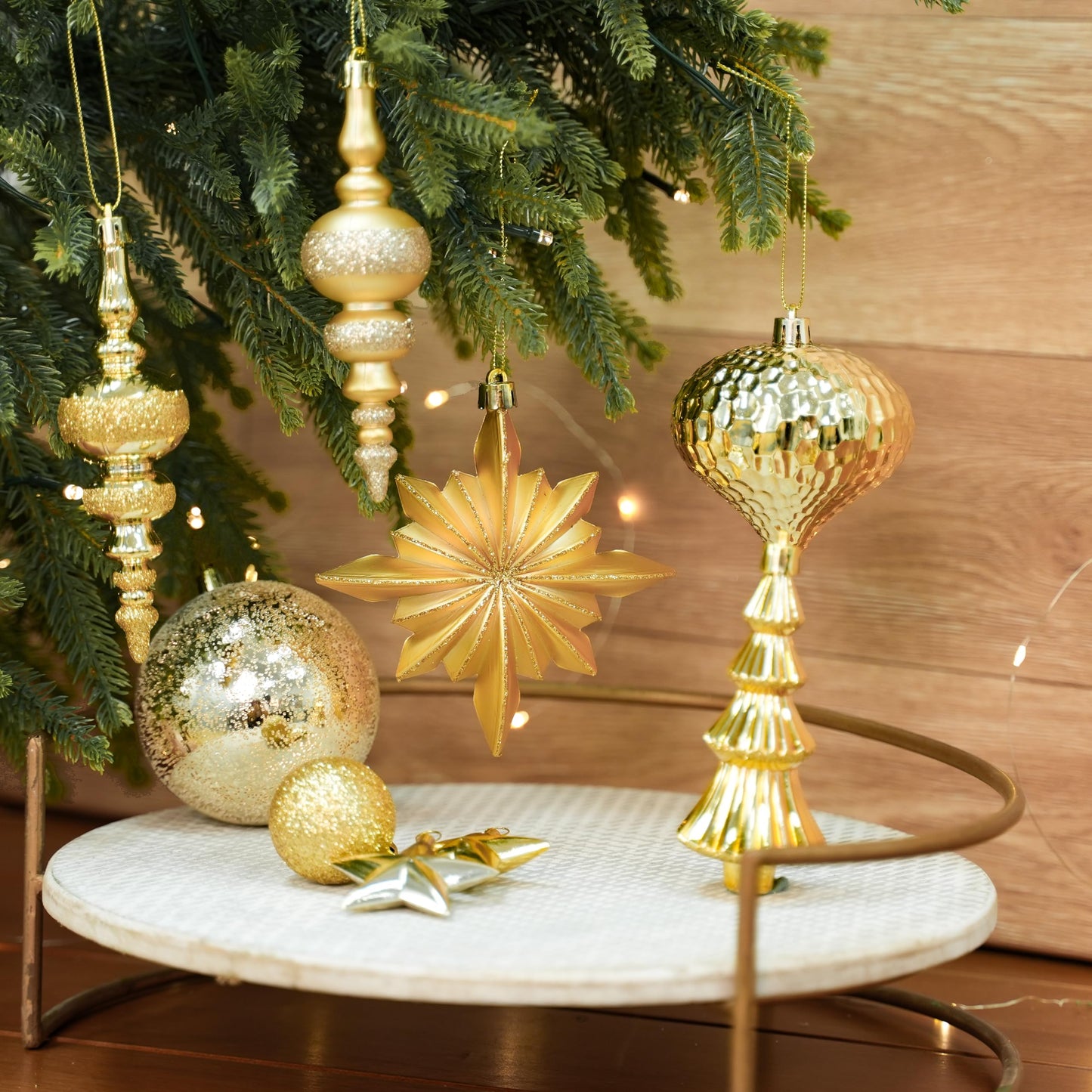 80pcs Light Gold Christmas Balls Ornaments Set with Lanyards