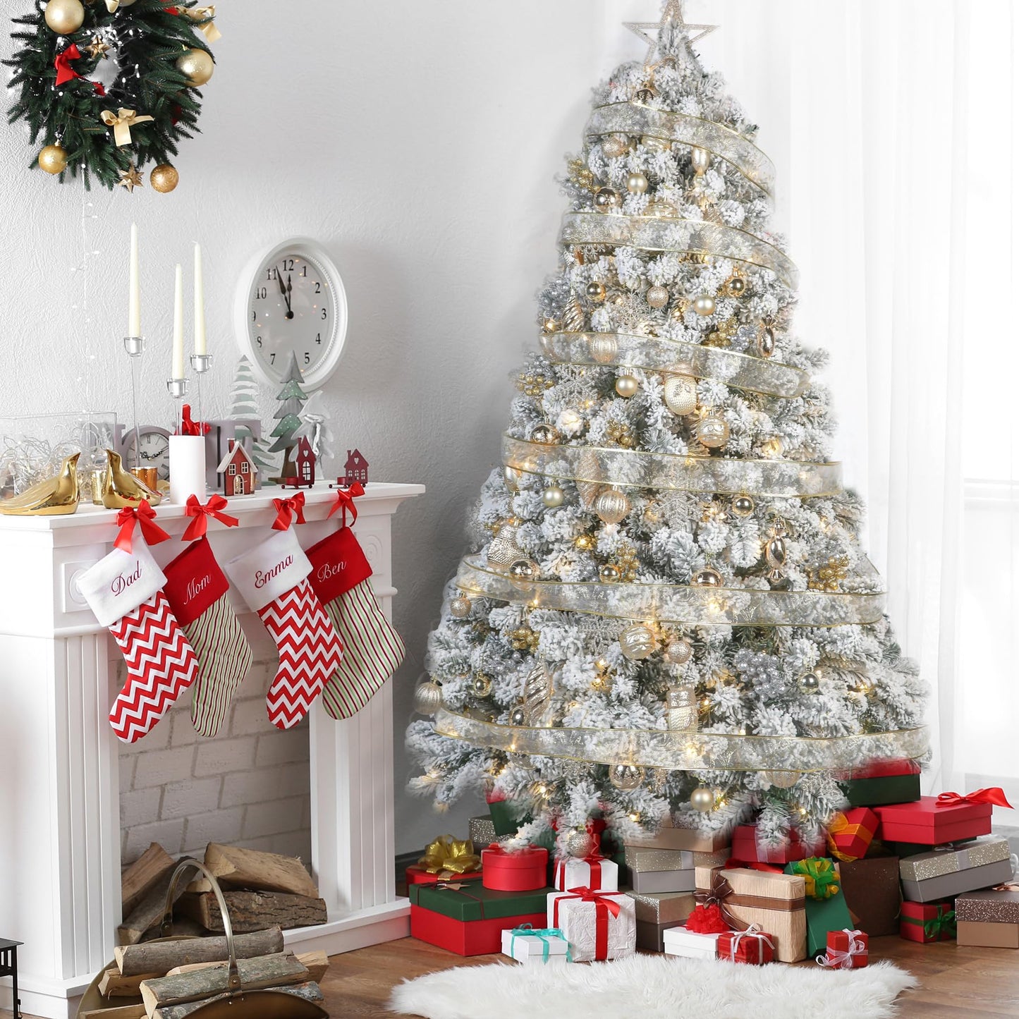 82pcs Christmas Balls Ornaments Set with Hanging Strings