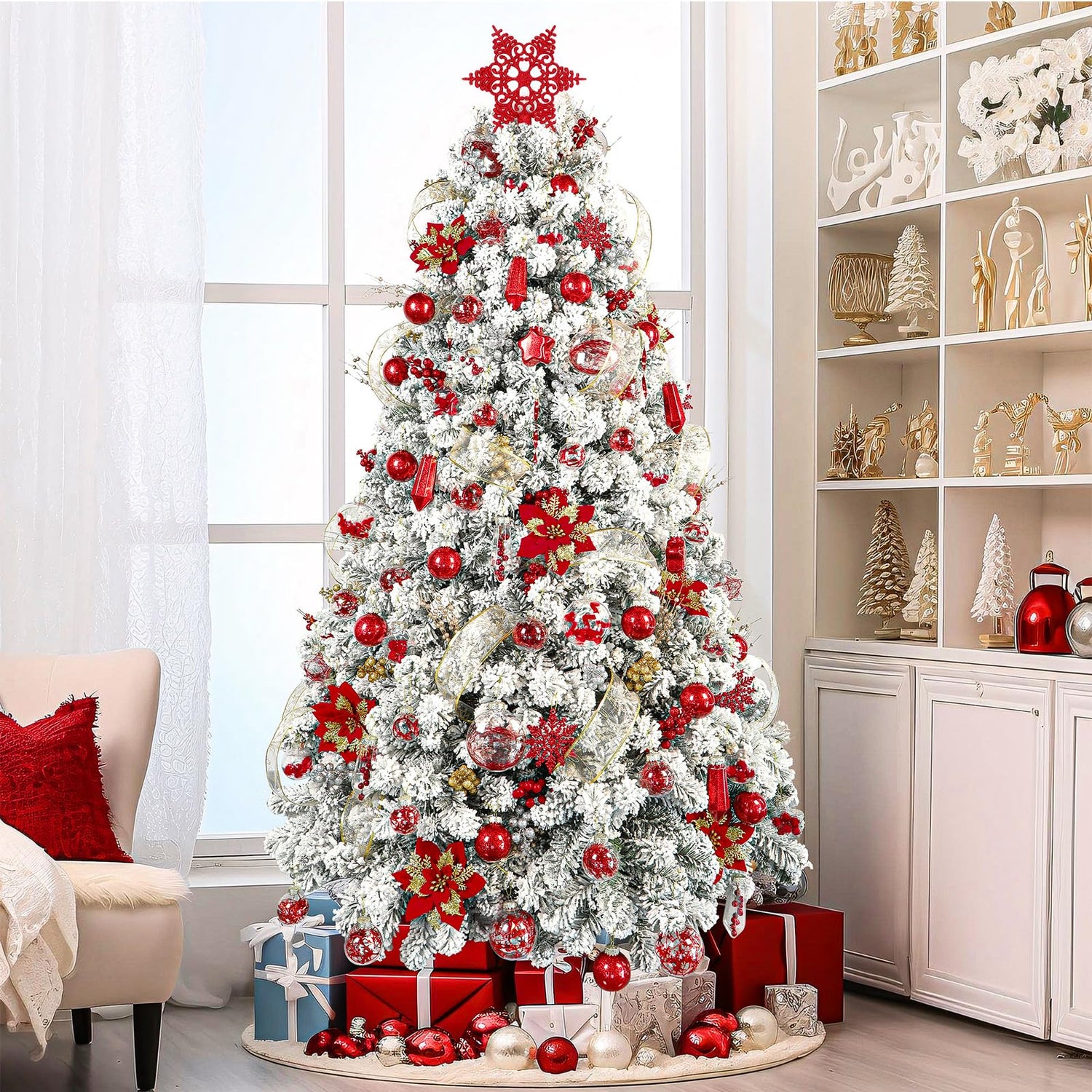 Snow Flocked Christmas Tree