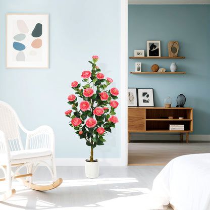 2 Pack Faux Pink Camellia Tree, 3FT/4FT