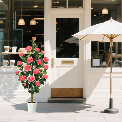 2 Pack Faux Pink Camellia Tree, 3FT/4FT