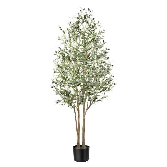 Olive Tree, 180cm/210cm Artificial Olive Tree with Pot, Realistic Fake Olive Plants with Lifelike Fruits and Leaves, Artificial Plants for Home/Office/Garden Decoration, Indoor and Outdoor
