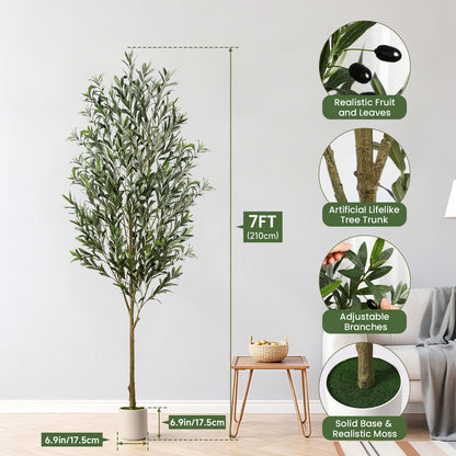Artificial Olive Tree with Elegant White Pot  5FT/6FT/7FT/8FT