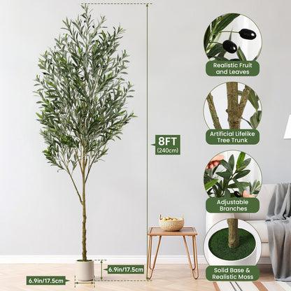 Artificial Olive Tree with Elegant White Pot  5FT/6FT/7FT/8FT