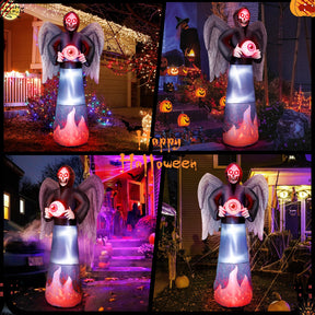 8FT Length Halloween Inflatable Grim Reaper - SHareconn
