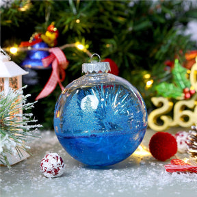 SHareconn 120mm/4.72" Large Christmas Balls Ornaments for Christmas Tree, 4 Pcs Shatterproof Plastic Baubles Blue Christmas Decorations for Xmas Tree Decor Holiday Party with Hanging Strings, Blue - SHareconn