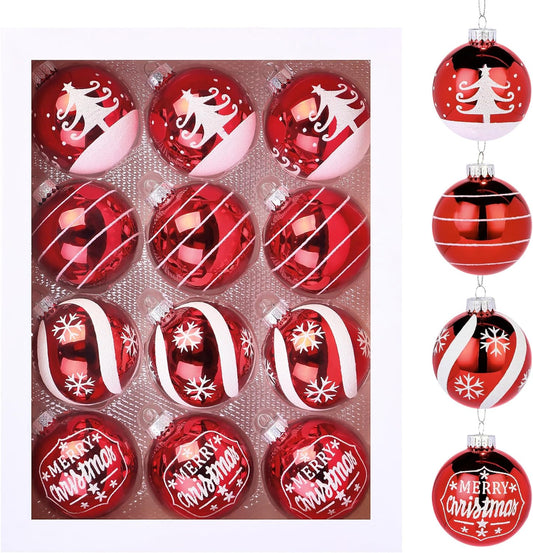 12Pcs Glass Christmas Ball Ornaments