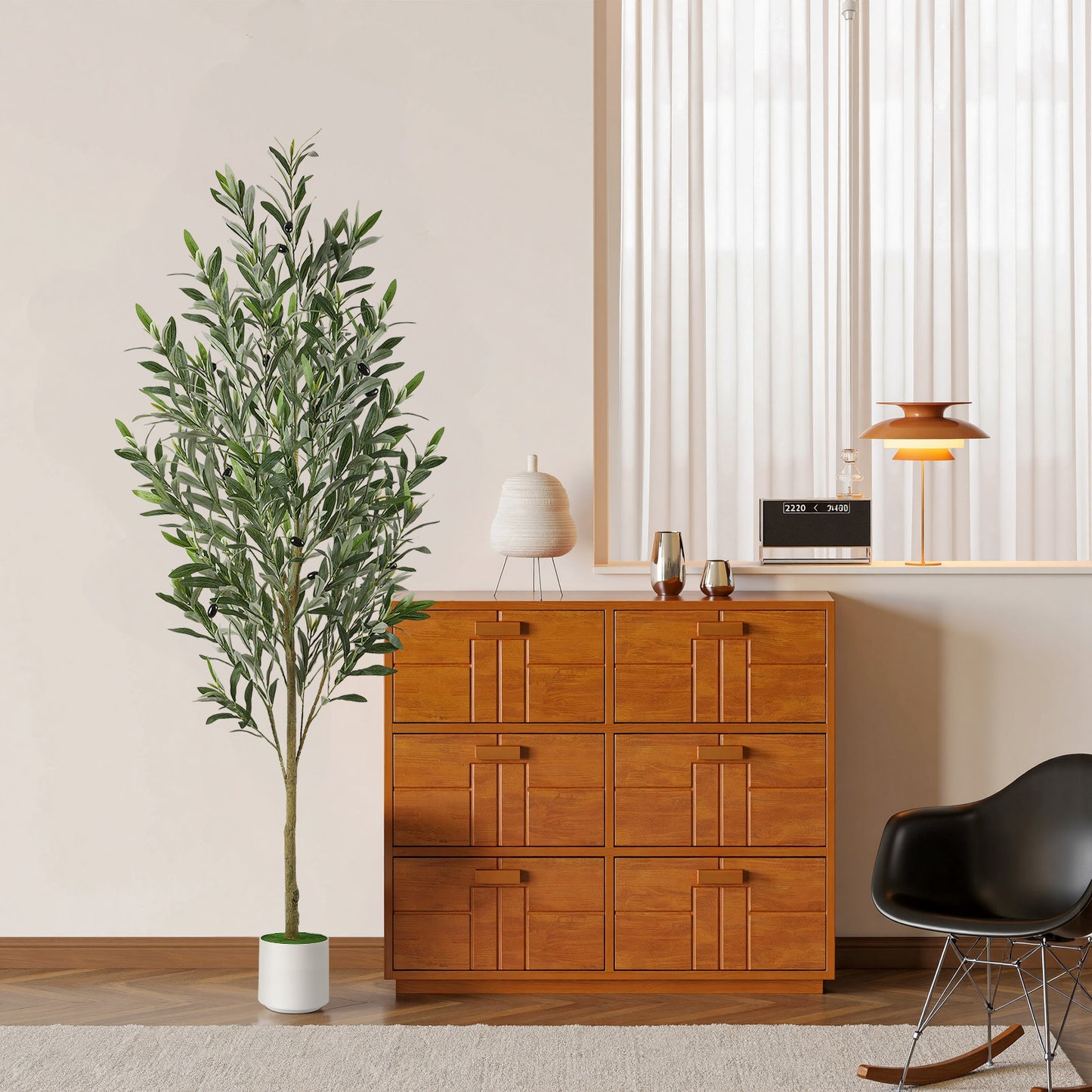 Artificial Olive Tree with Elegant White Pot  5FT/6FT/7FT/8FT