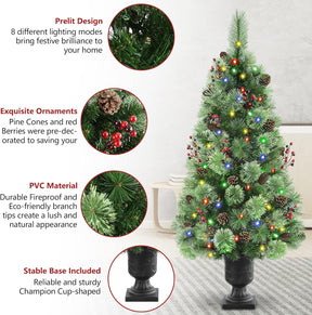 4ft Prelit Artificial Christmas Tree Mini Entrances Tree