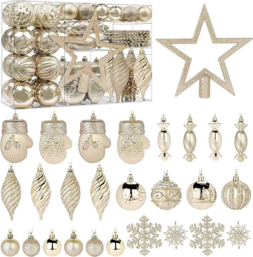 80Pcs Christmas Balls Ornaments Set