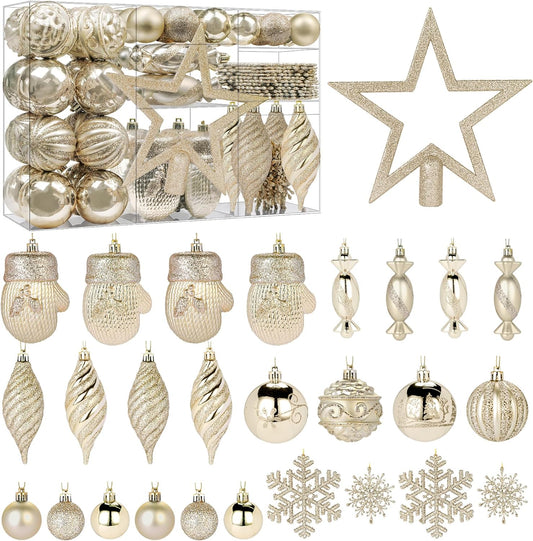 80Pcs Christmas Balls Ornaments Set