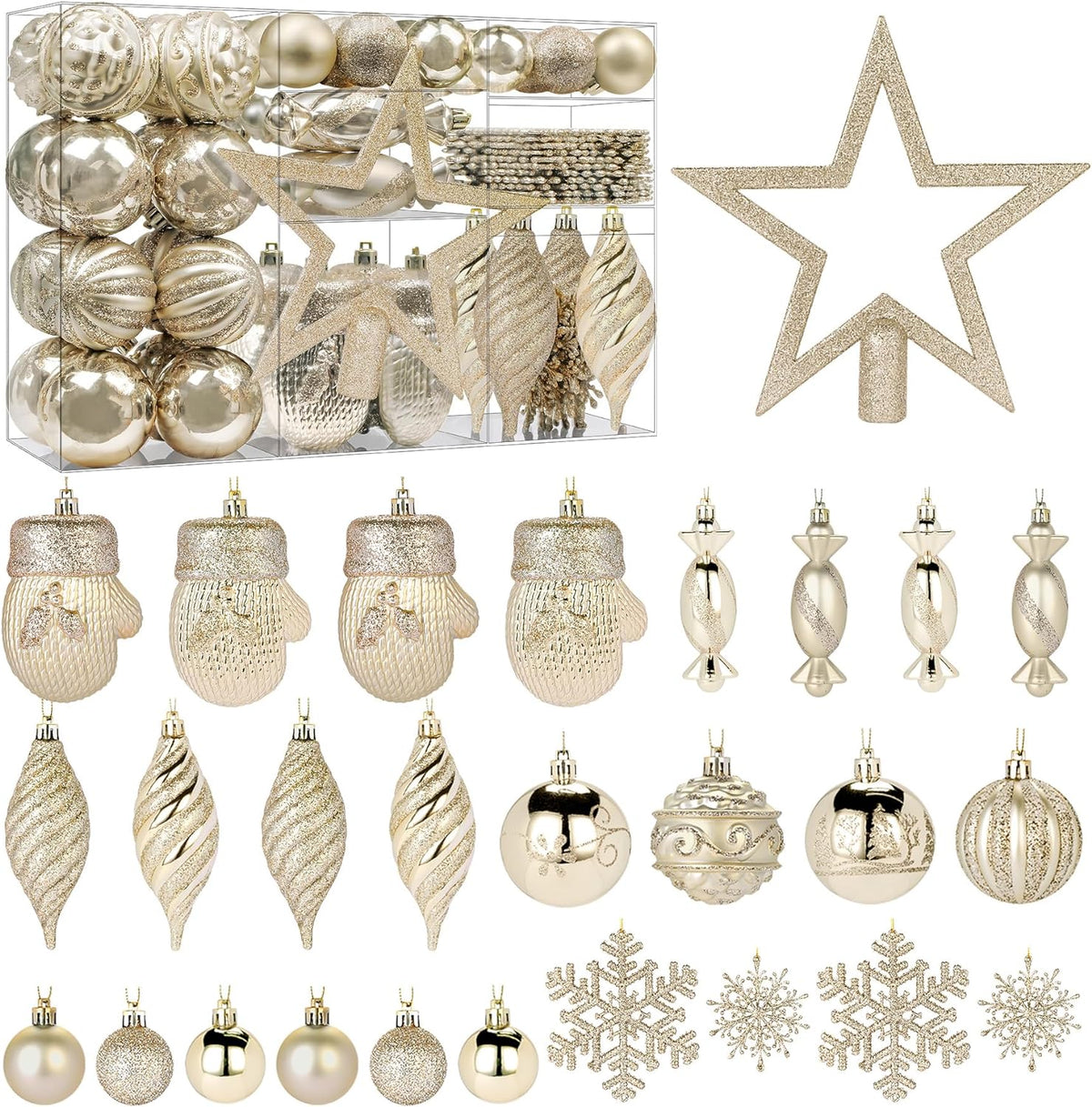 80Pcs Christmas Balls Ornaments Set