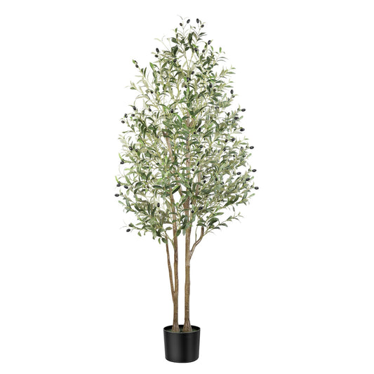 Alupssuc 6FT Artificial Olive Tree, with Lifelike Leaves, Fake Faux Olive Tree Indoor Outdoor for Home Living Room Bedroom Balcony Corner Office Garden Decor, 180cm