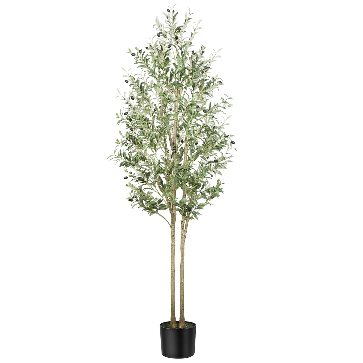 Alupssuc Olive Tree Artificial Plants with Lifelike Olive Leaves, Outdoor Indoor Fake Plants for Home Living Room Bedroom Balcony Corner Office Garden Decor, 150CM