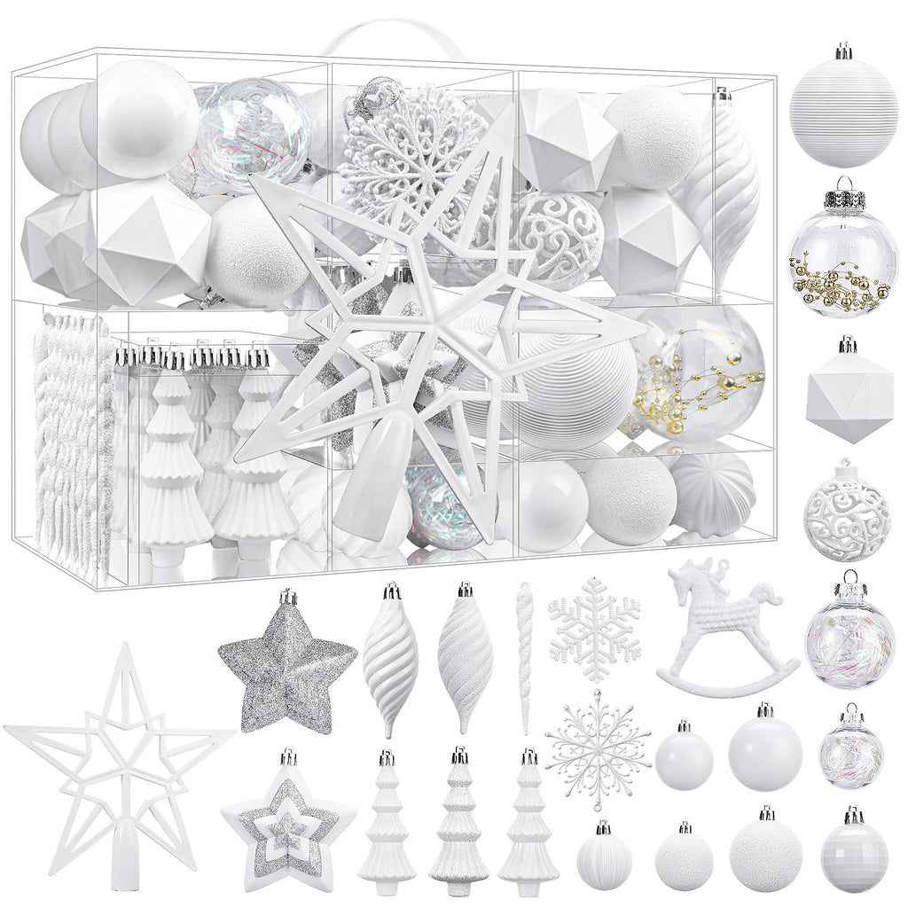 100pcs Shatterproof Plastic Christmas Tree Decorations Ornaments Set - SHareconn