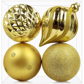 4ct 6 Inch Glold Large Christmas Tree Balls Ornaments