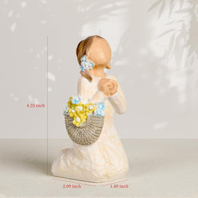 Christmas Sculpted Hand-Painted Figurines Flower Pray