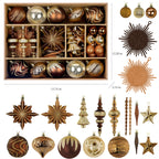 80pcs Bronze Copper Gold Christmas Balls Ornaments Set with Lanyards