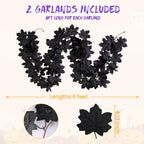2 Pcs Halloween Black Garlands Decorations with Color Lights and Timer-6FT - SHareconn