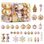 86pcs Gold & Pink Christmas Tree Balls Ornaments