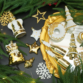 70 Pcs Christmas Ball Ornament Set, White and Gold