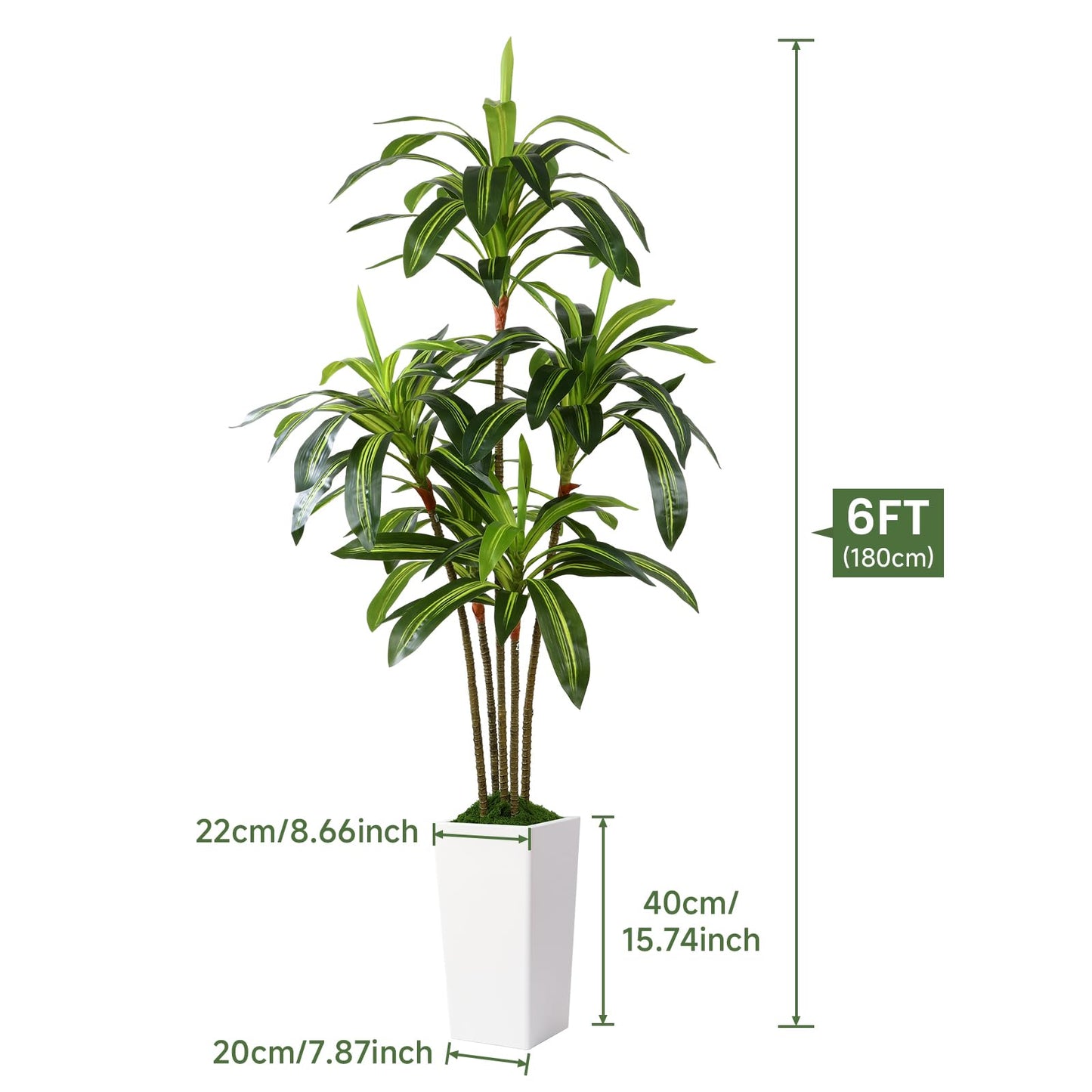 Artificial Dracaena Faux Tree-4FT/5FT/6FT