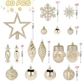 82pcs Christmas Balls Ornaments Set with Hanging Strings