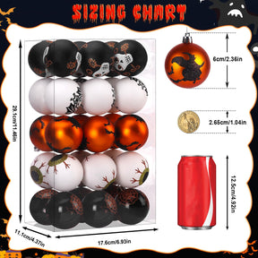 30ct 2.36 Inch Halloween Tree Ornaments(Black & Orange Purple) - SHareconn