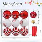 9ct 3.94 Inch Red & White Christmas Tree Balls Ornaments