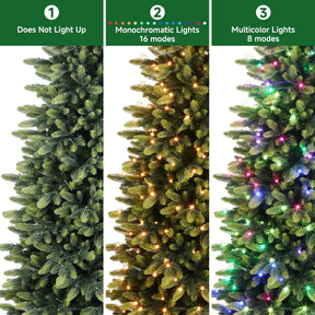 5ft Prelit Artificial Hinged Christmas Tree with Remote Control, 240 Pre-Lit Multi-Color RGB Lights and 1163 PE & PVC Branch Tips, Perfect Choice for Xmas Decoration, 5 FT - SHareconn