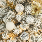 30ct 2.36 Inch White & Silver Christmas Tree Balls Ornaments
