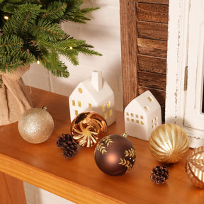 52pcs Bronze Copper Gold Forest Theme Christmas Tree Ornaments Set