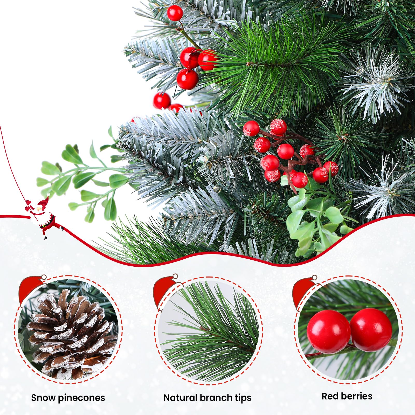 Set of 1 24.5 Inch Pre-lit Outdoor Christmas Tree with Remote