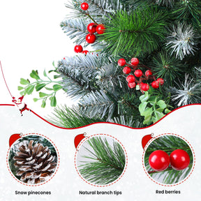 Set of 1 24.5 Inch Pre-lit Outdoor Christmas Tree with Remote