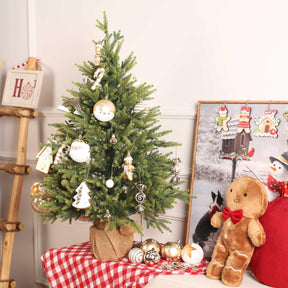 65pcs Gold & White Christmas Balls Ornaments Set with Hanging Strings