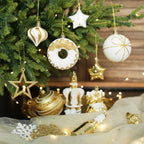 70 Pcs Christmas Ball Ornament Set, White and Gold