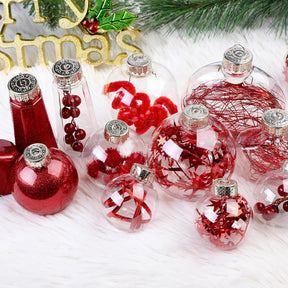 SHareconn 86PCS Red Christmas Ball Decoration Set