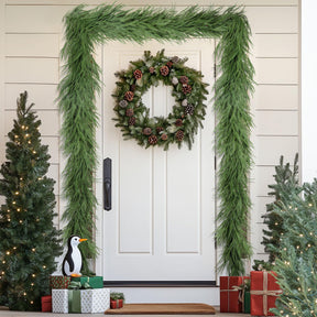 Alupssuc 9FT Realistic Christmas Garland，PE Artificial Christmas Garland